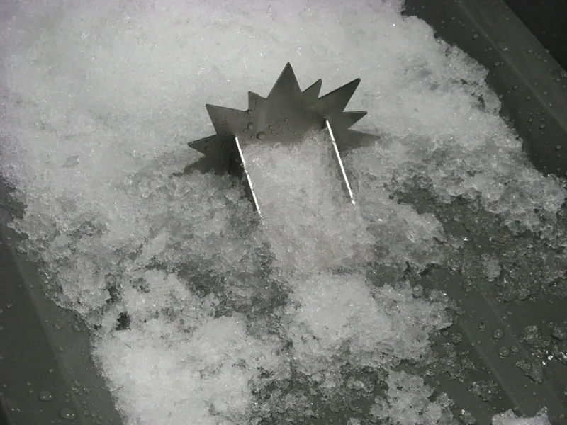 Alternate view of decorative metal snow guards coordinated with the roof design